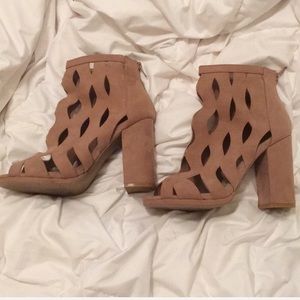 Charlotte Russe Open Toe Nude Block Heels